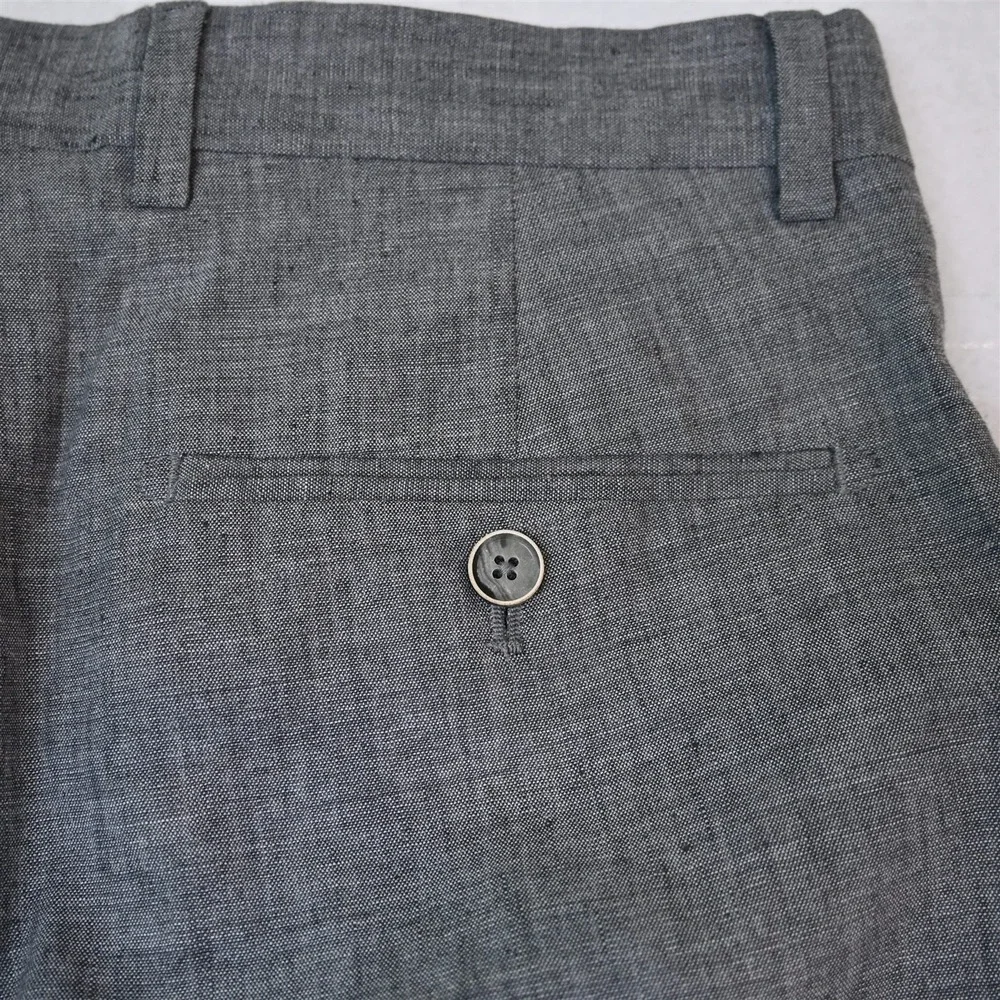 NEW Joseph Abboud 32x38 Gray Linen Stretch Nova Fides Heritage Slim Dress Pants